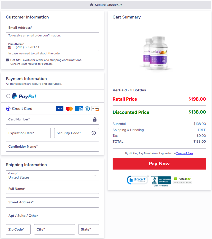 VertiAid Checkout